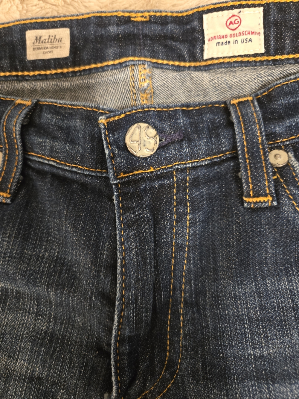 Ag Adriano Goldschmied Malibu Dark Blue Bermuda Shorts - Picture 6 of 6
